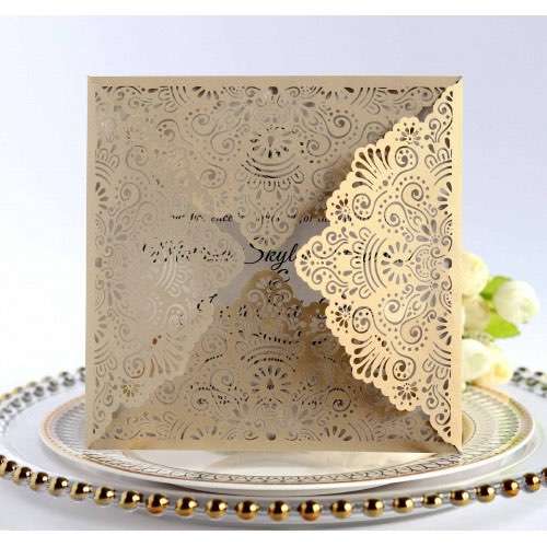 Slap-up Invitation Card Wedding Supplies Square Greeting Card Laser Invitation